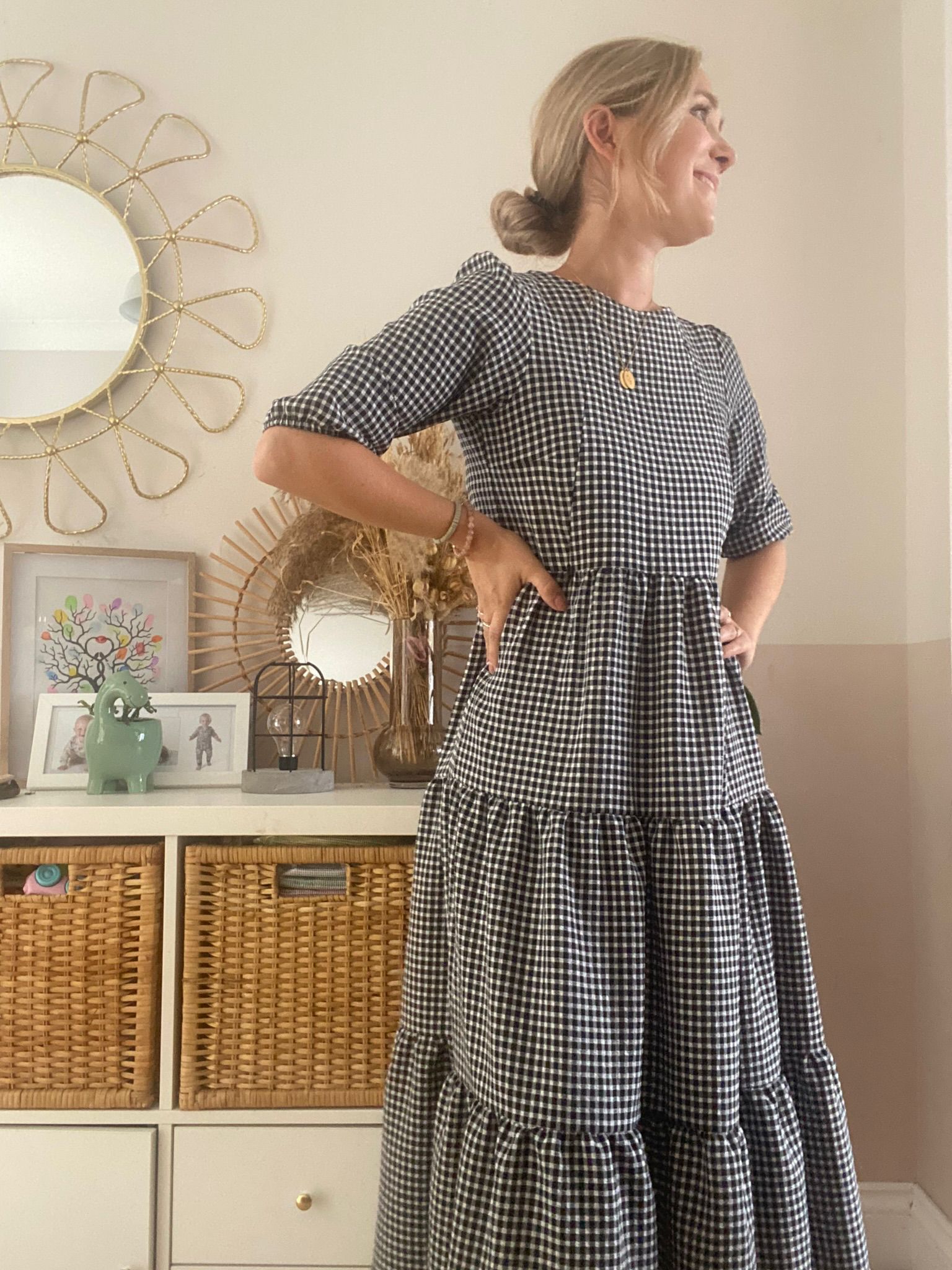 Gingham Breastfeeding Dress