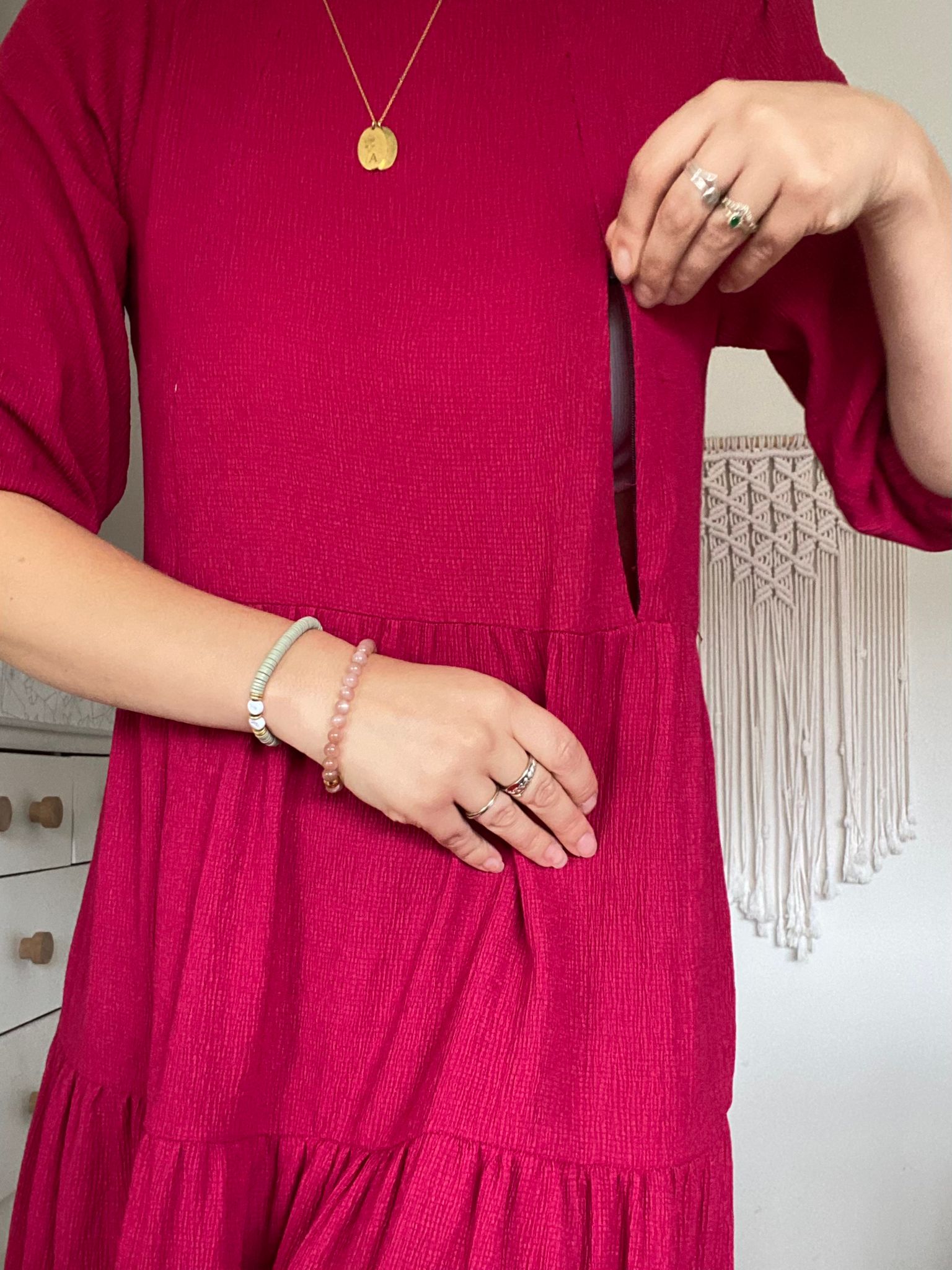 The Burgundy Breastfeeding Dress