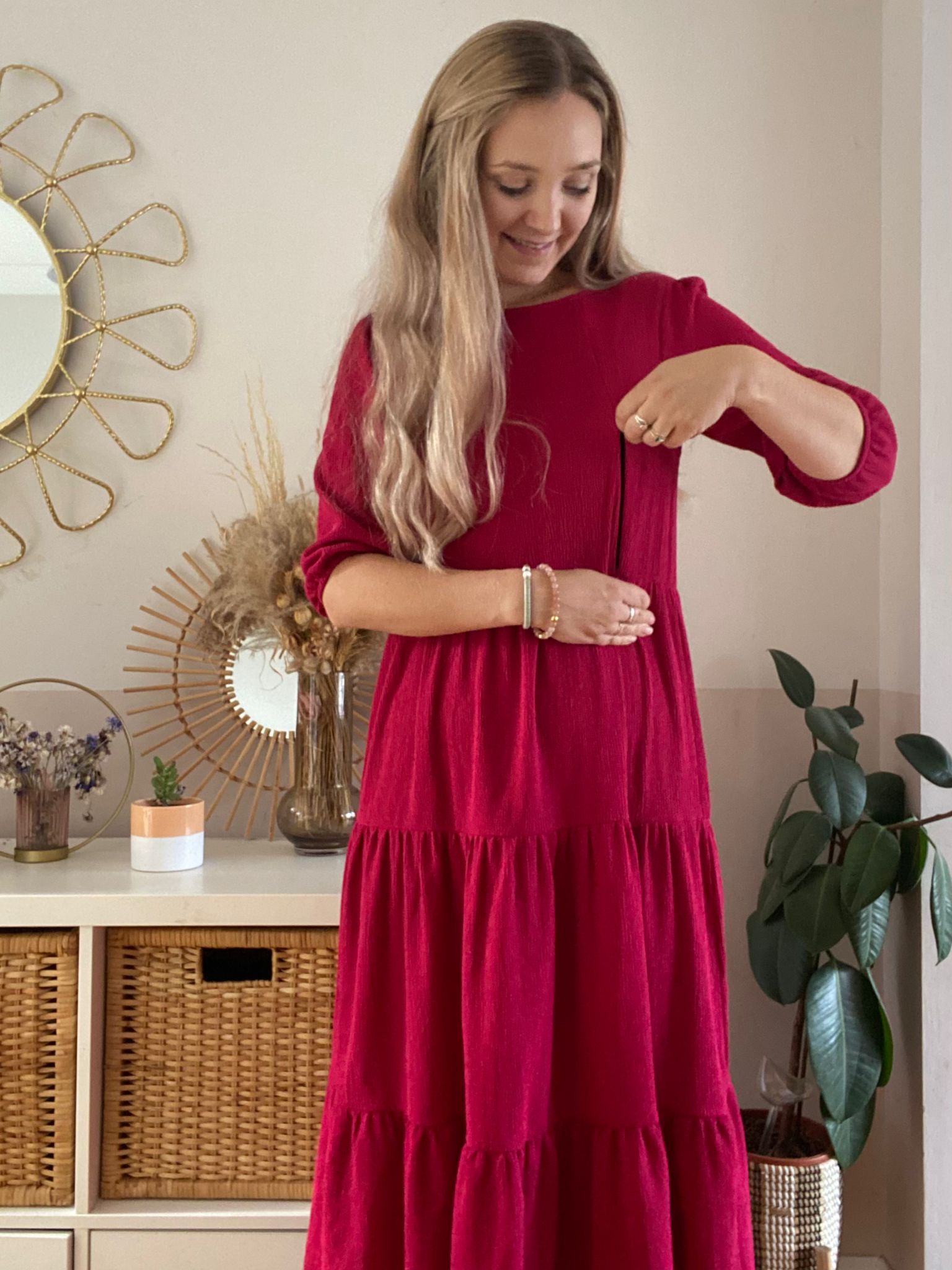 The Burgundy Breastfeeding Dress