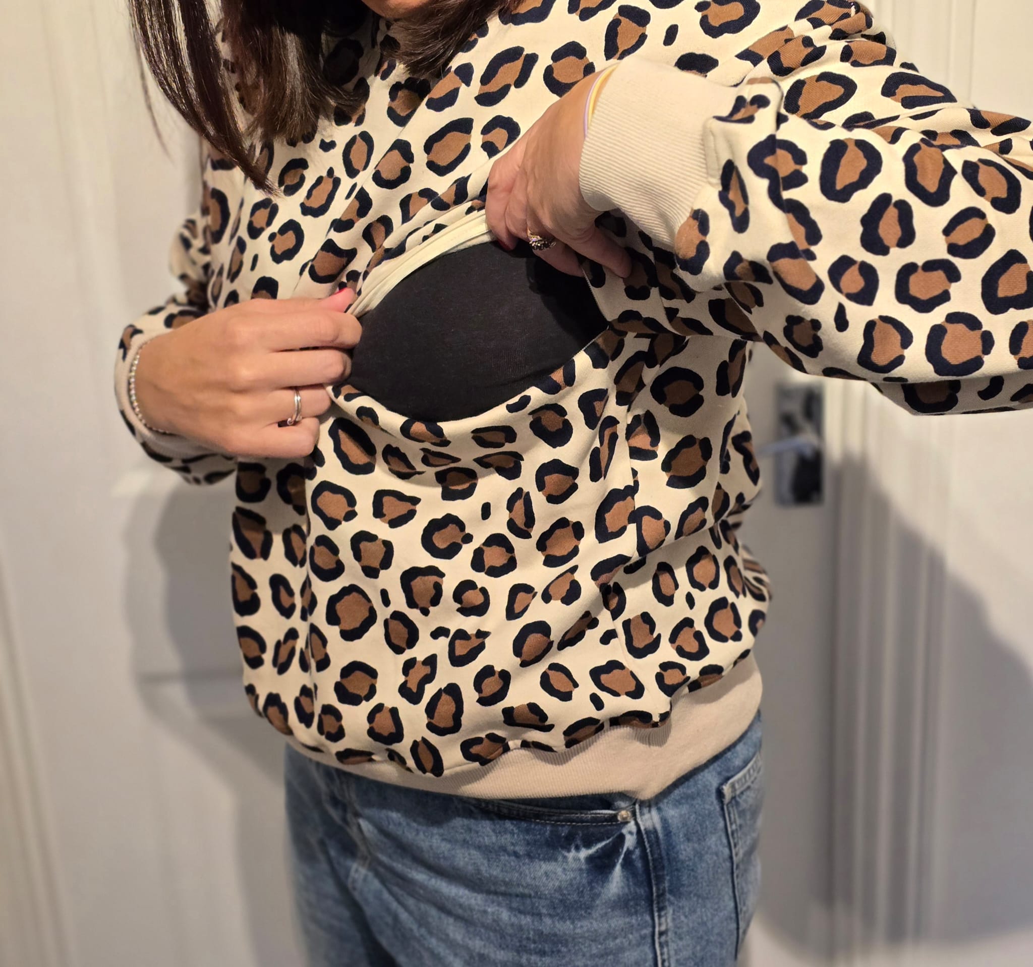 Animal Print Breastfeeding Sweater