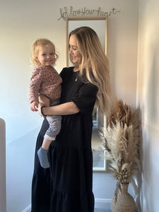 Black Breastfeeding Dress