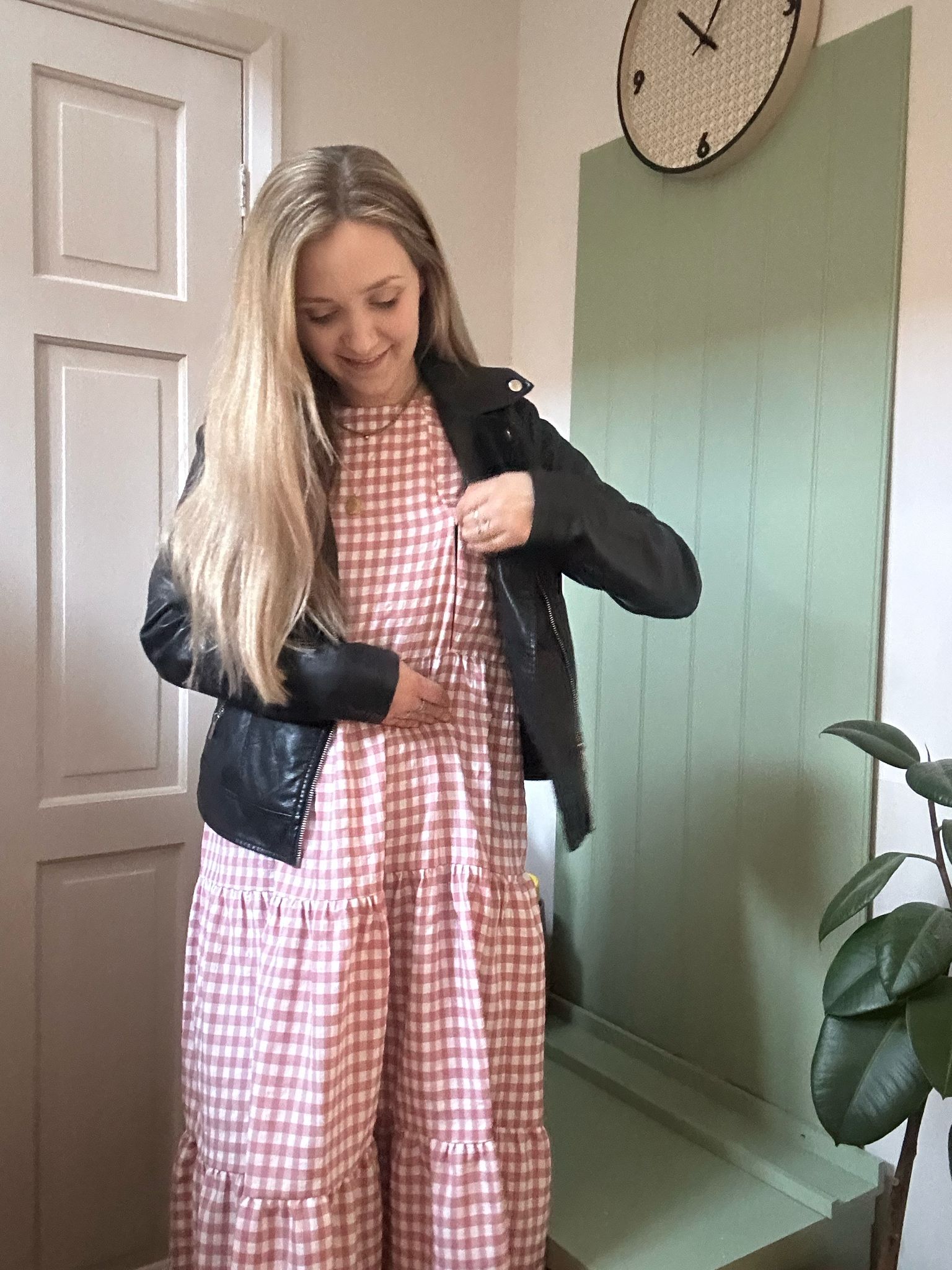 Pink Gingham Breastfeeding Dress