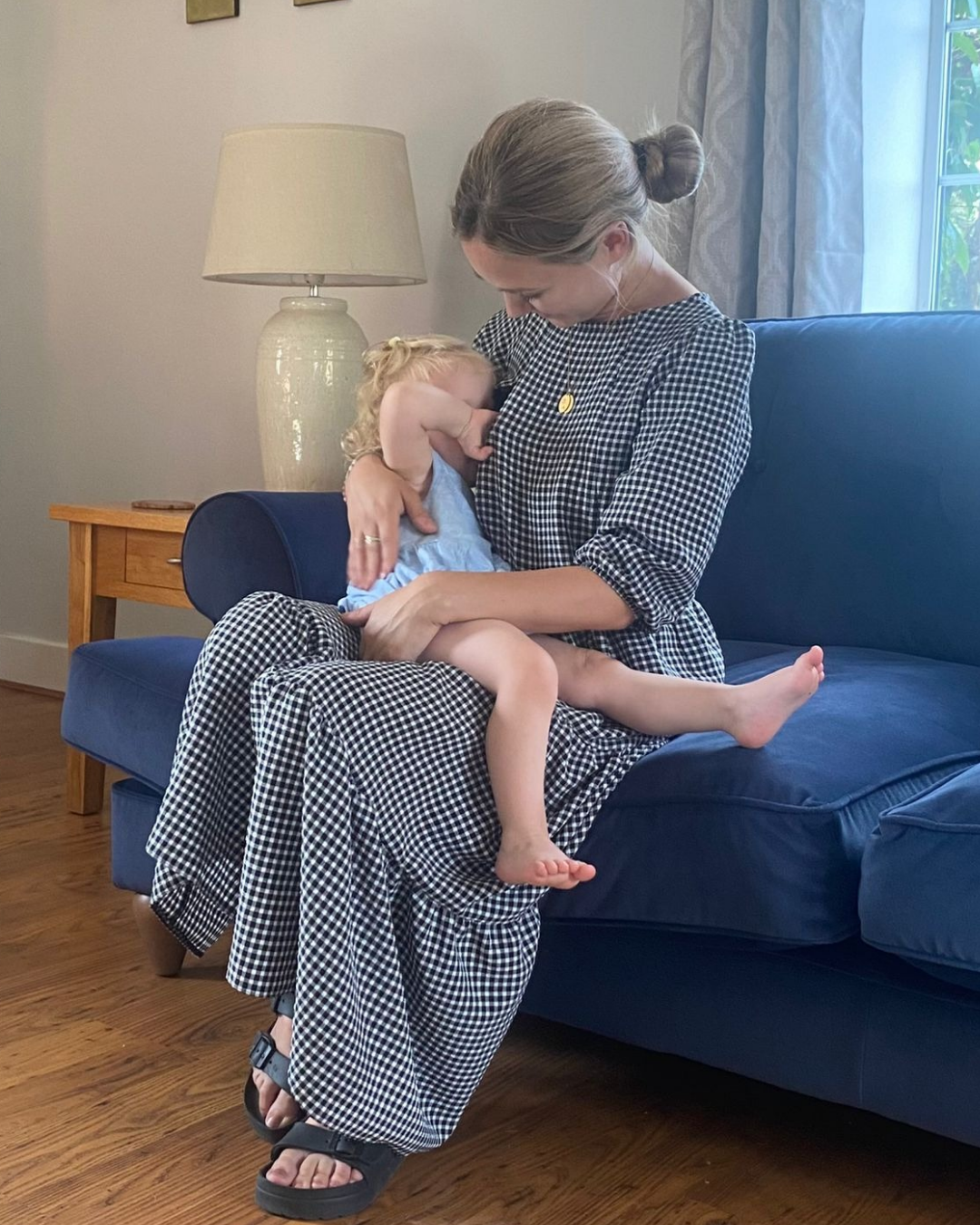 Gingham Breastfeeding Dress