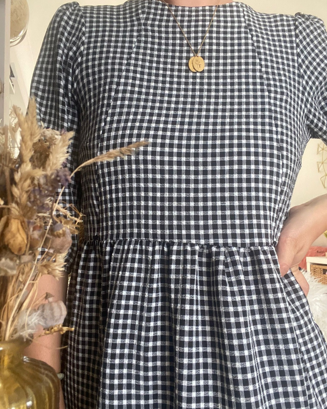 Gingham Breastfeeding Dress