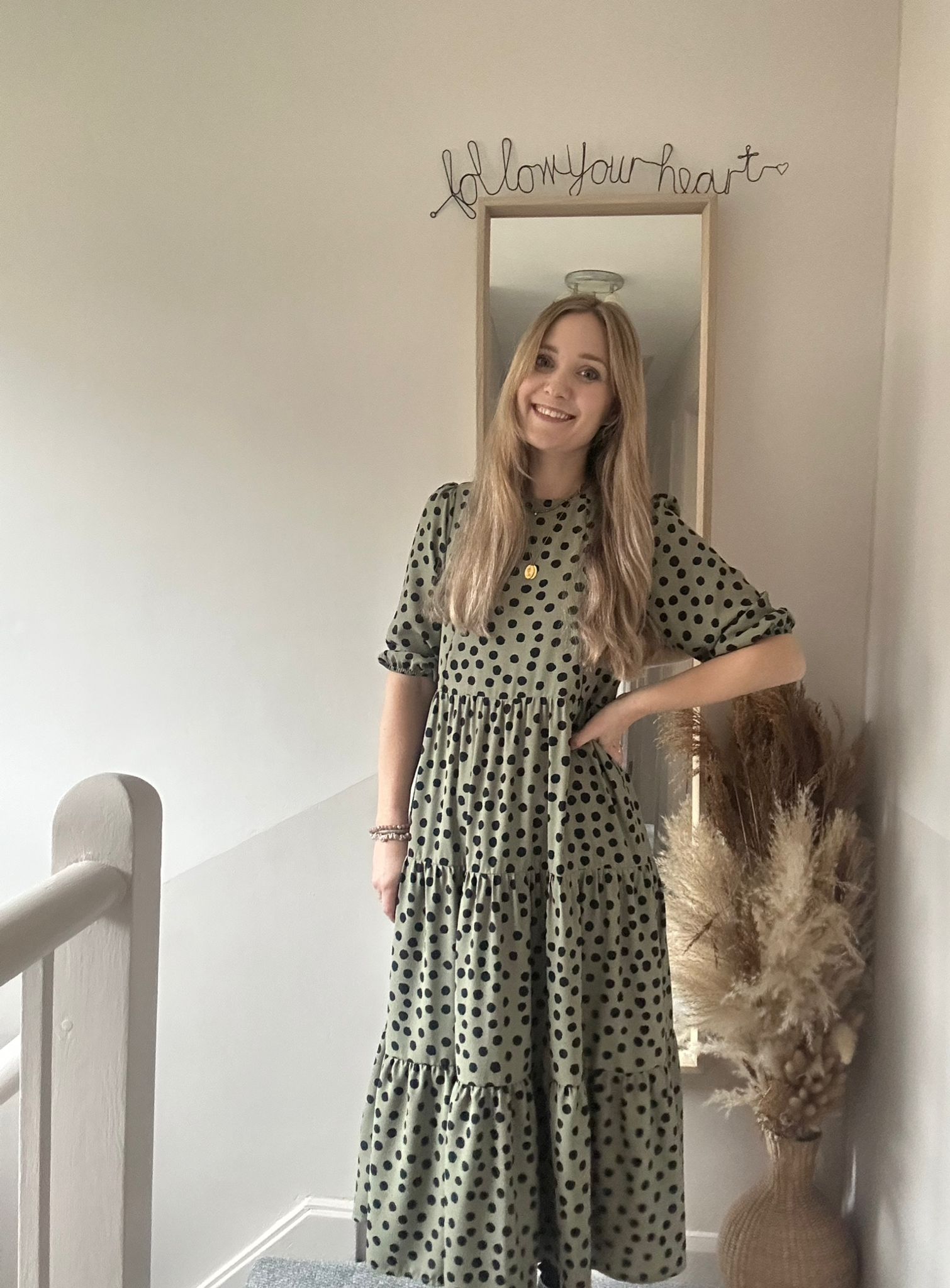 Khaki Spot Breastfeeding Dress