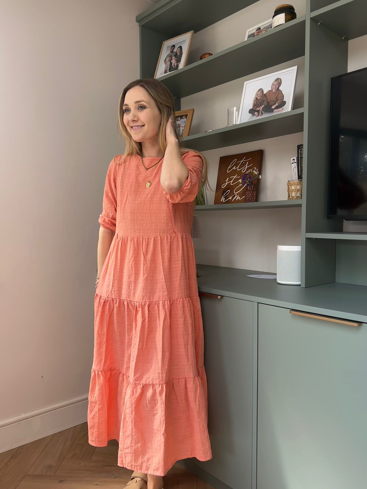 formal breastfeeding dresses uk Maternity and Breastfeeding Maxi Linen Dress main image 0