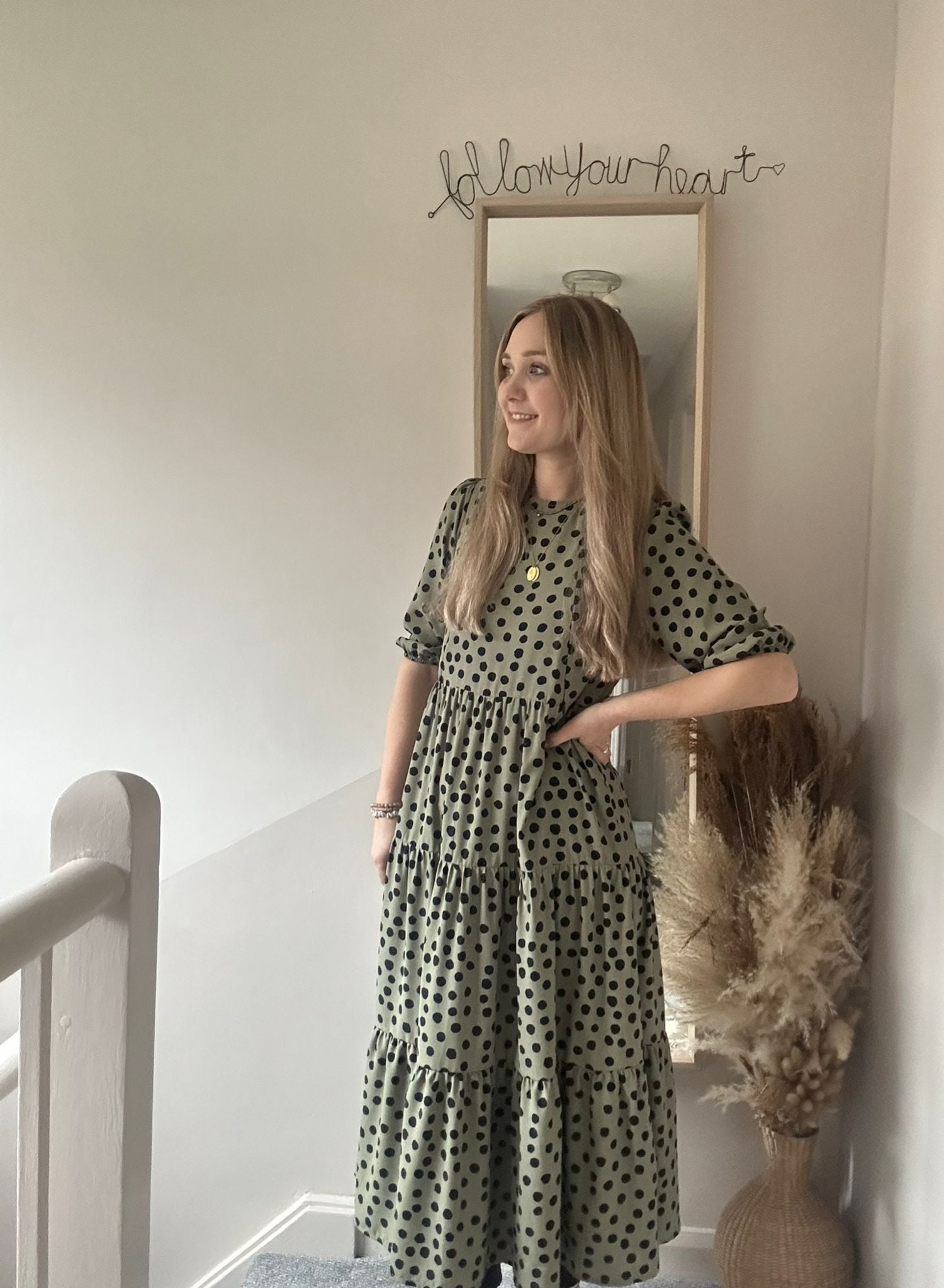 Khaki Spot Breastfeeding Dress